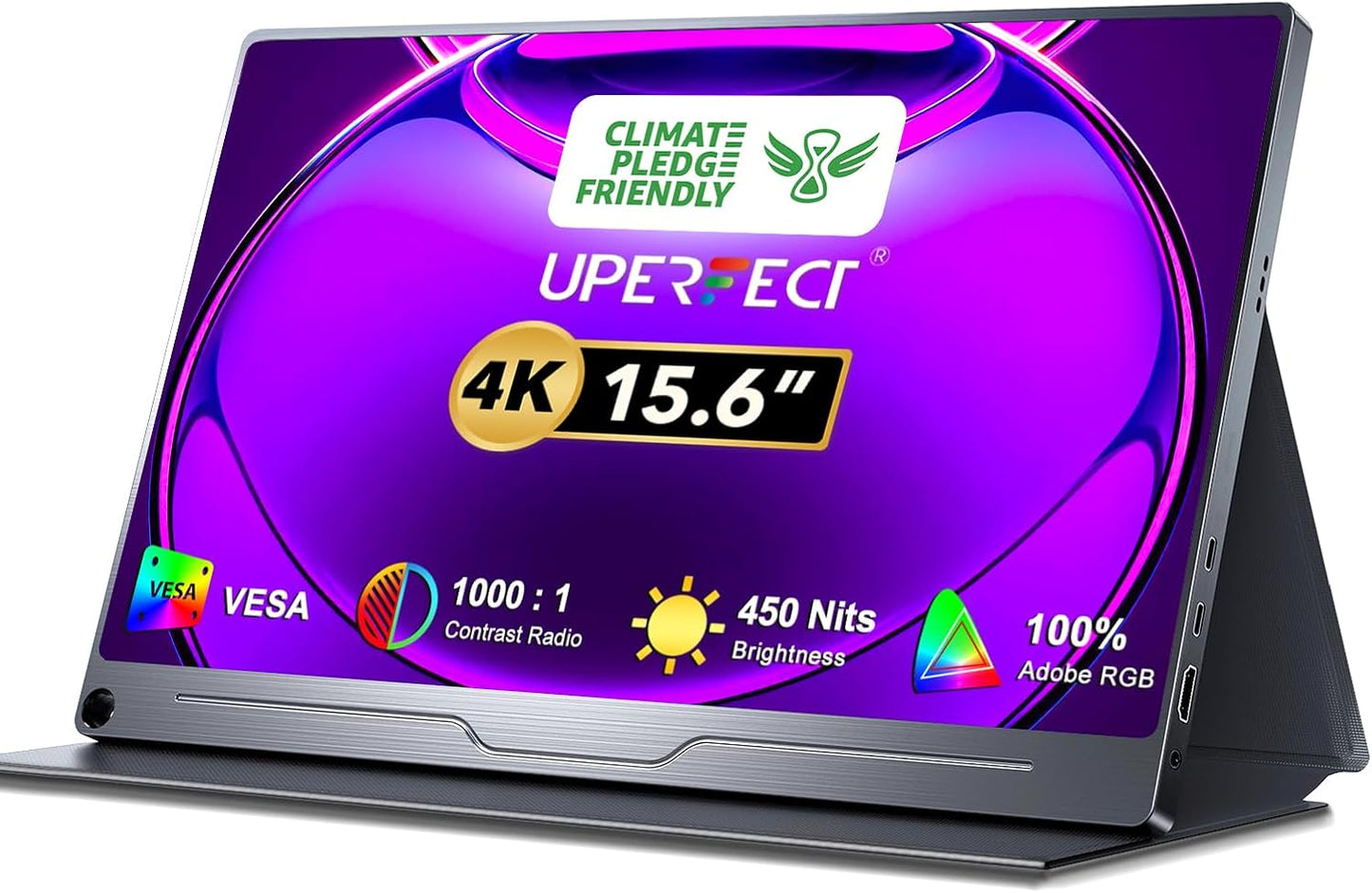 UPERFECT 15.6in 4K Computer Monitor with HDR IPS Display