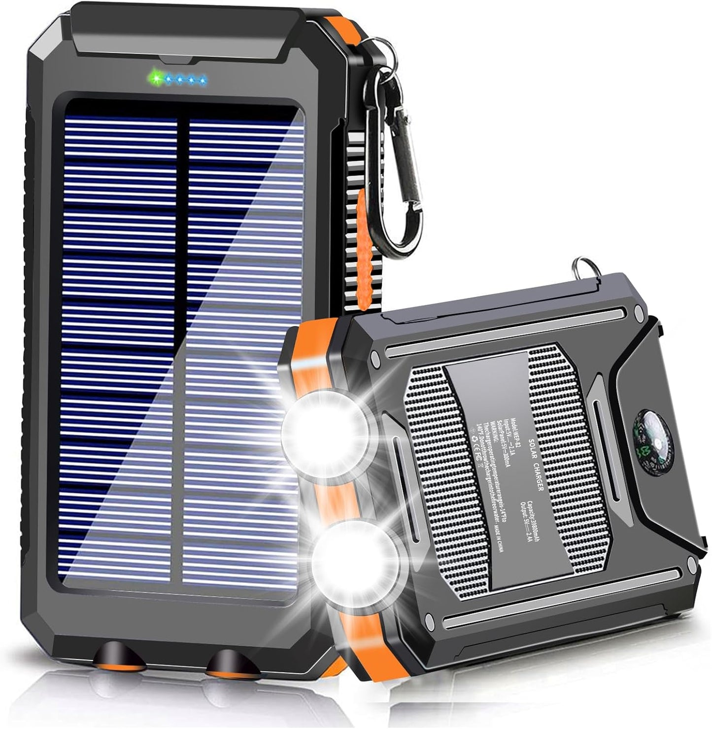 39800mAh Solar Power Bank: Fast Dual USB Charger