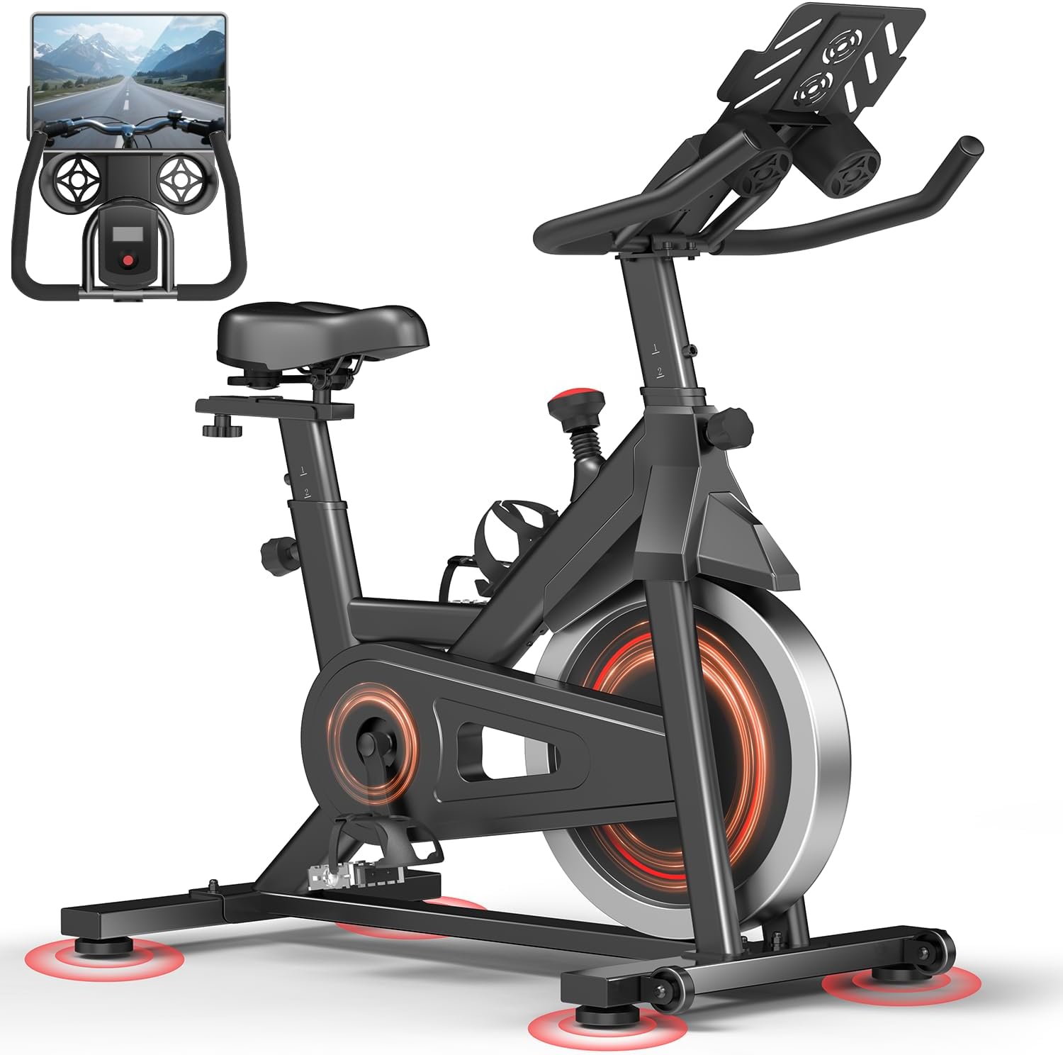 CURSOR FITNESS Exercise Bike for Home with App & Comfort Seat