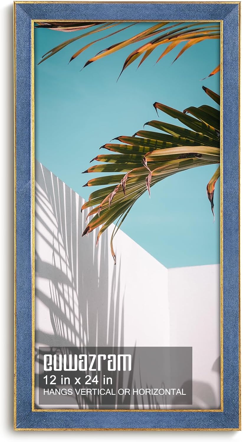 Serene Sky Blue Suede 12x24 Frame for Artwork and Photos