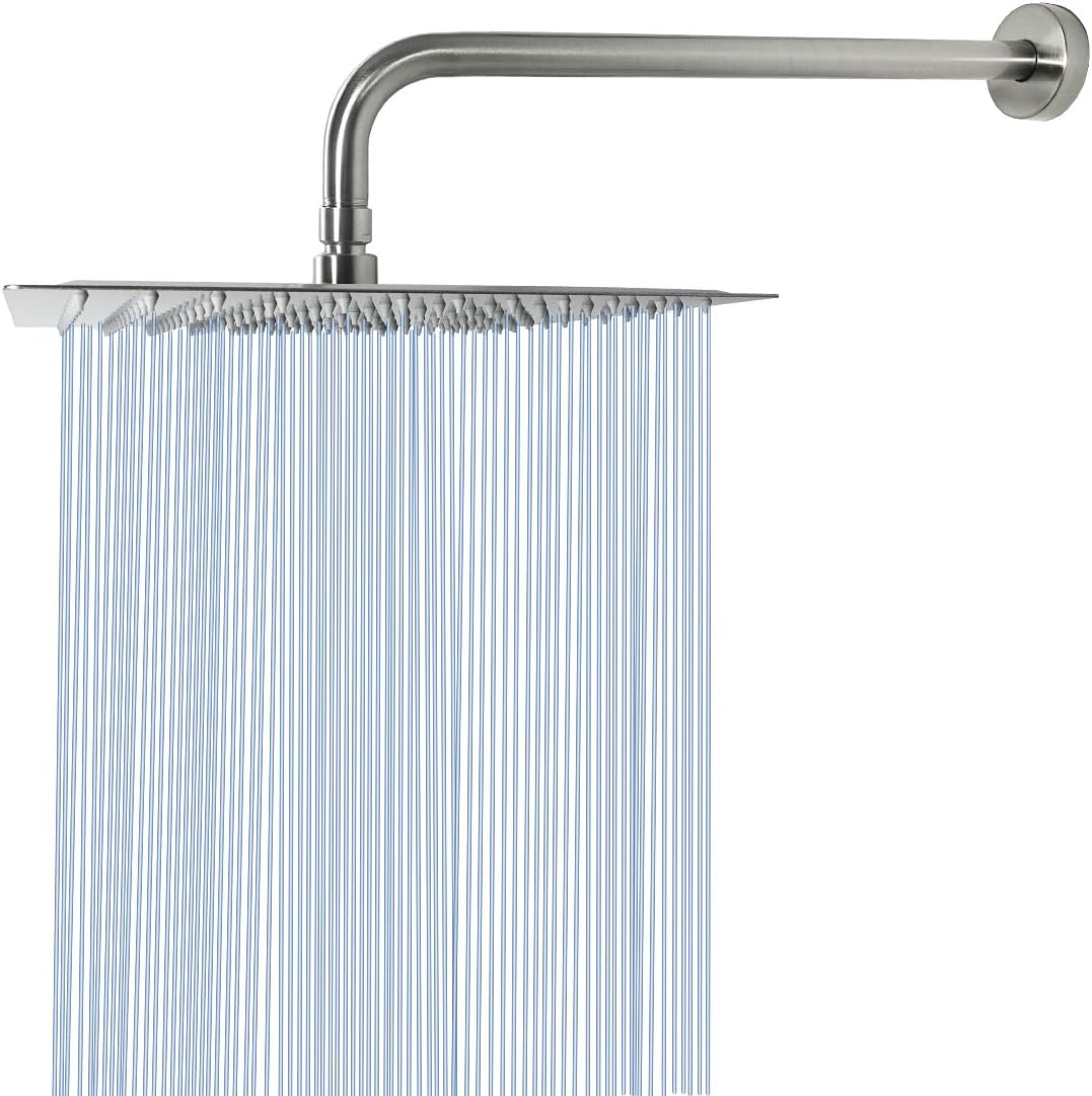 NearMoon Square Rain Shower Head with Extension Arm for Luxury