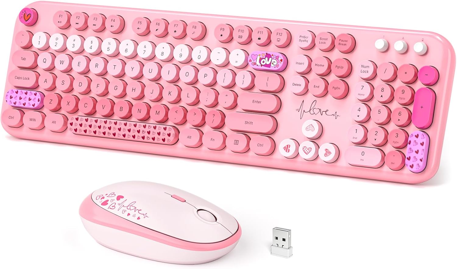 Ultimate Connectivity: Pink Wireless Keyboard & Mouse Combo by Dilter