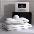 Feather Down Pillows Queen Size Set of 2 - Firm Gusseted Support