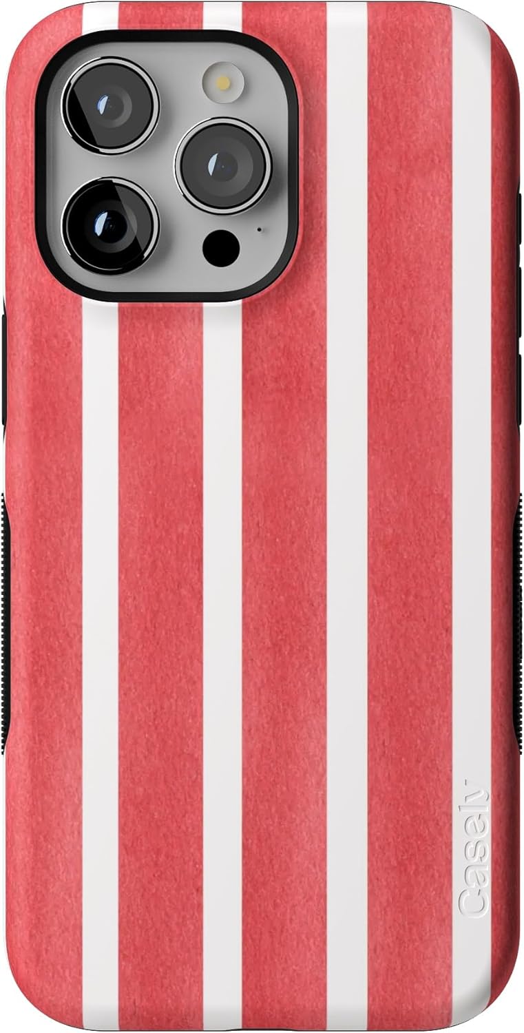 Casely iPhone 15 Pro Max Case with Bold Red Stripes Design