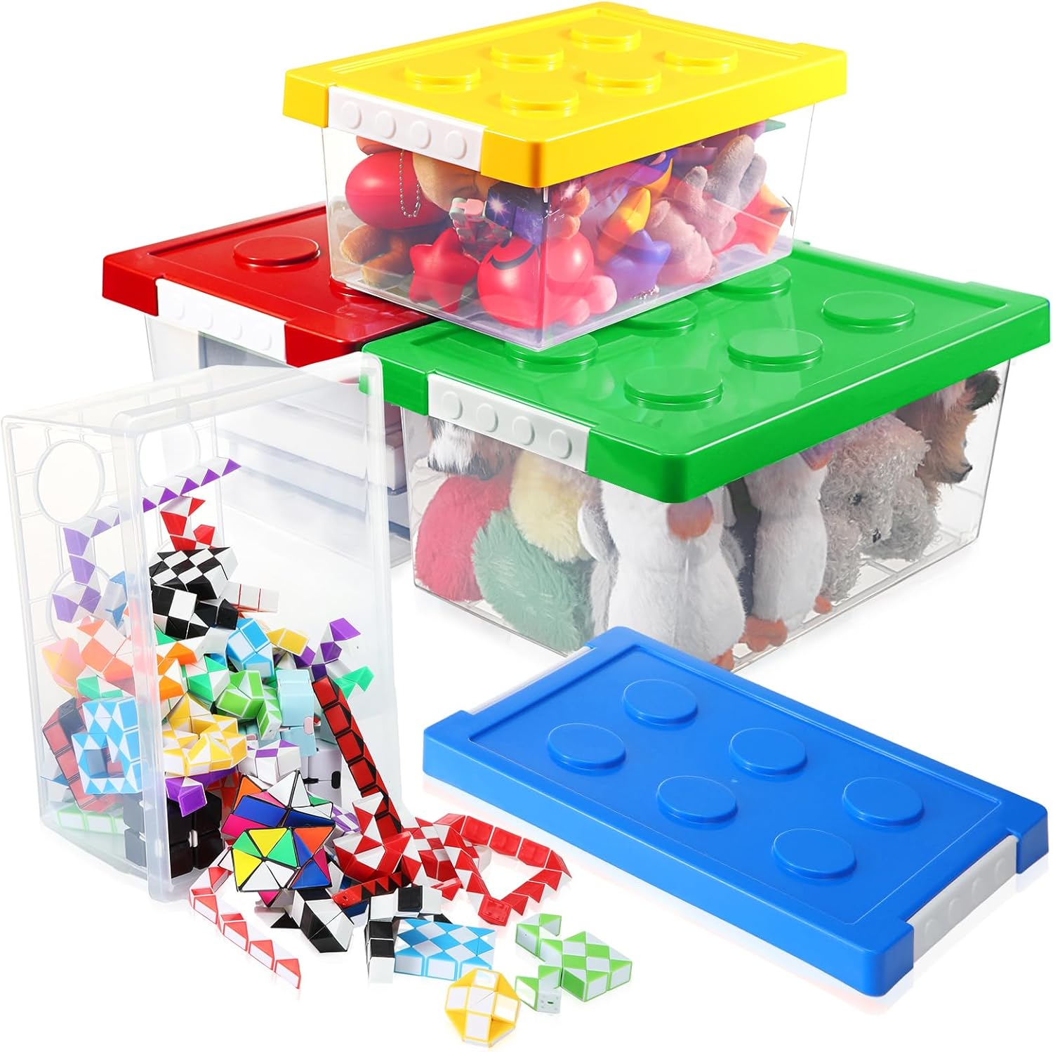 Vicenpal Toy Storage Containers with Lids for Kids Toys