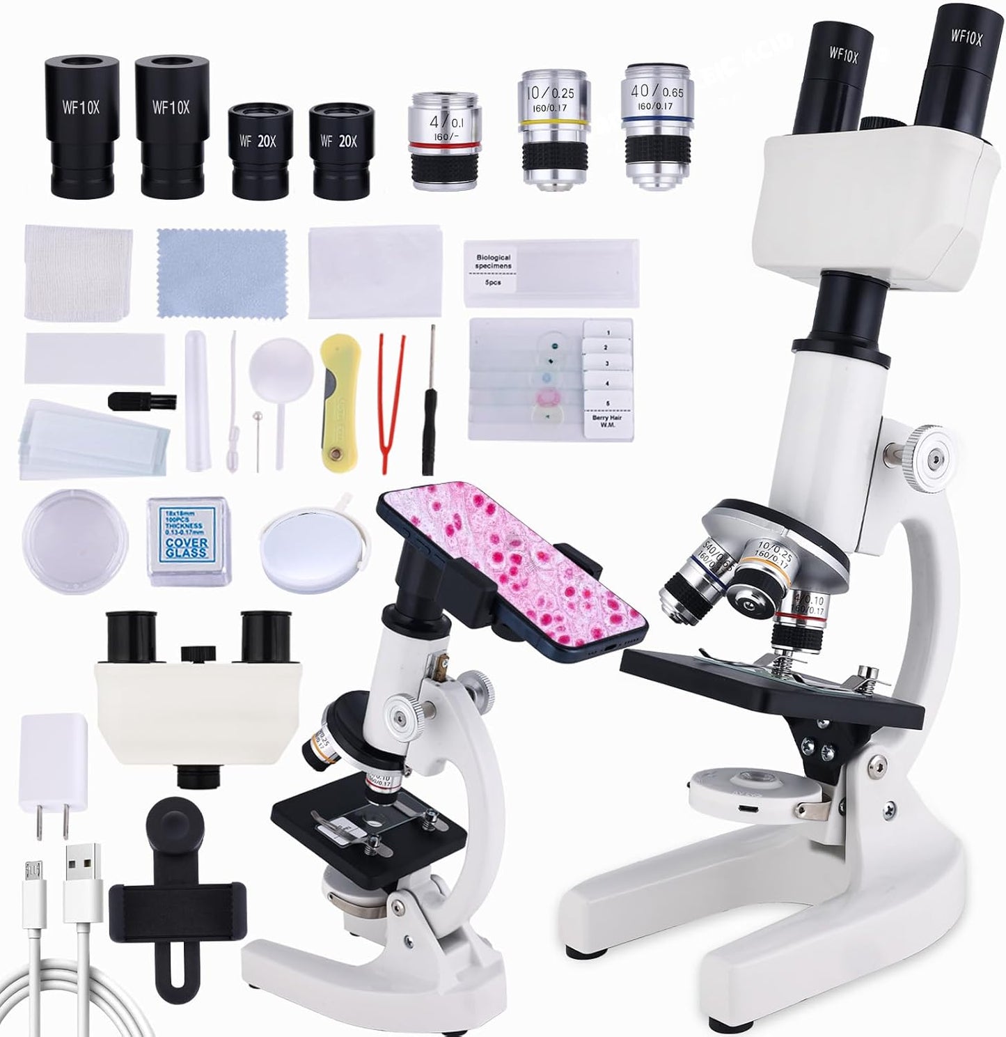 Microscope for Kids, 40X-1500X Binocular Microscope Kit