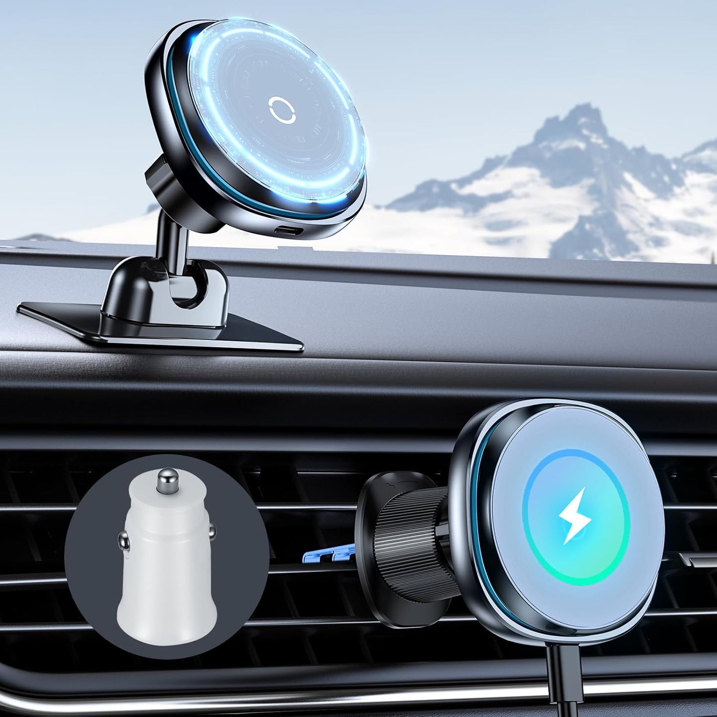 This Hill 15W Fast Magnetic Car Phone Mount for Safe Driving