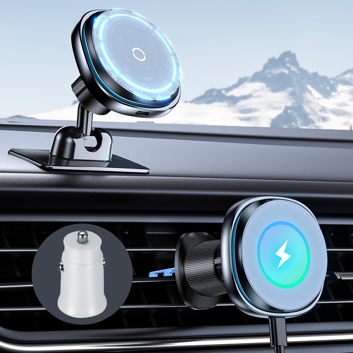 This Hill 15W Fast Magnetic Car Phone Mount for Safe Driving
