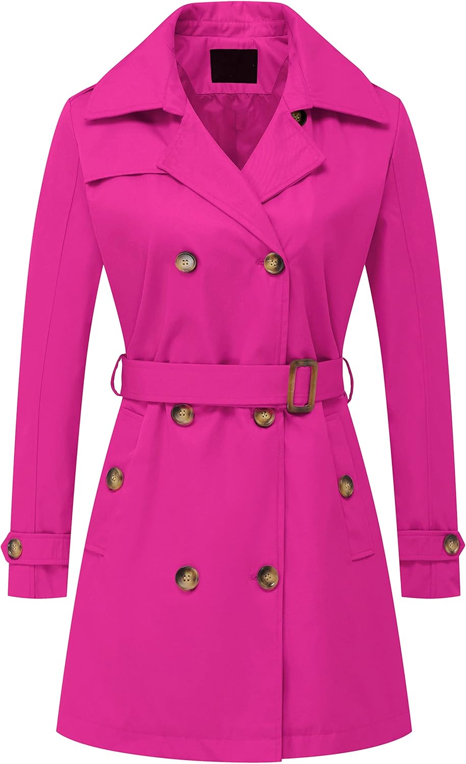 Chrisuno Women's Double Breasted Trench Coat with Hooded Design