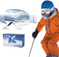 Kids Ski Goggles 100% UV Protection - Anti Fog OTG Snow Goggles