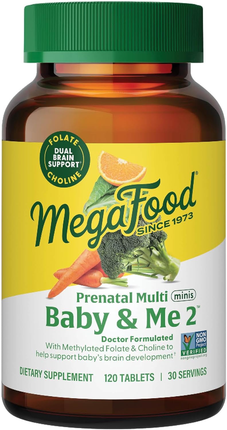 MegaFood Prenatal Vitamin - Folate, Iron & More - 120 Mini Tabs