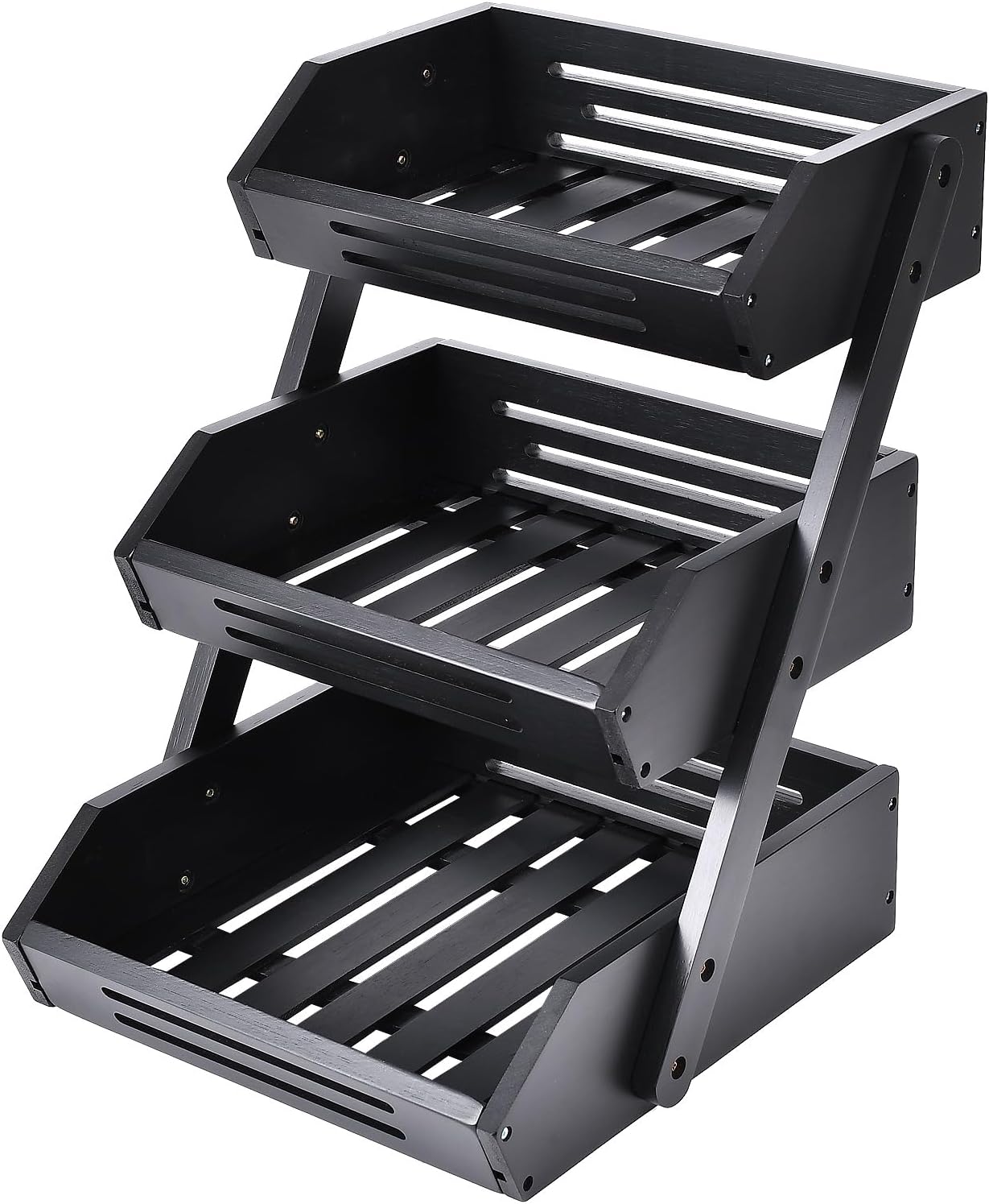 3 Tier Bamboo Fruit Basket for Kitchen Countertop Organizer
