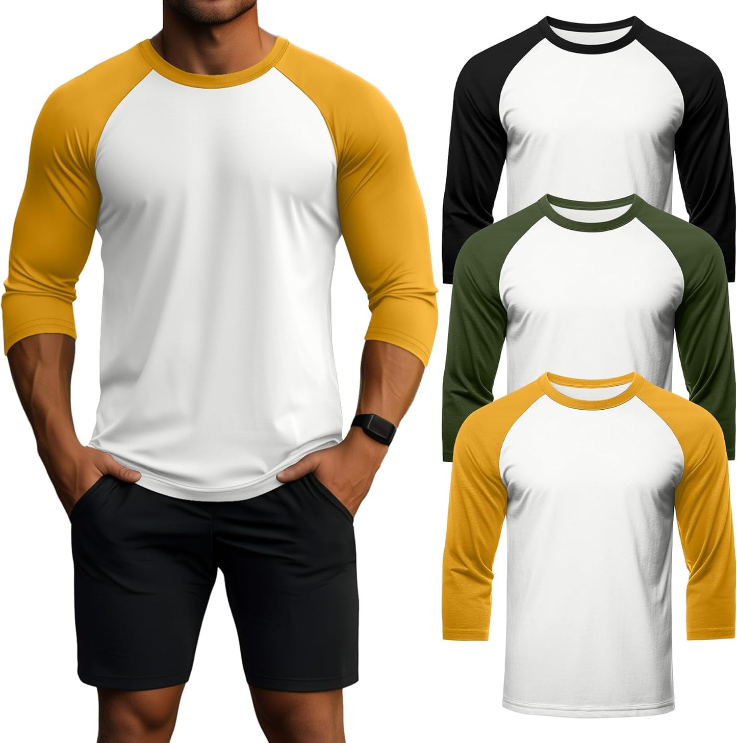 Men's 3/4 Sleeve Shirts for Comfort and Style in Any Occasion