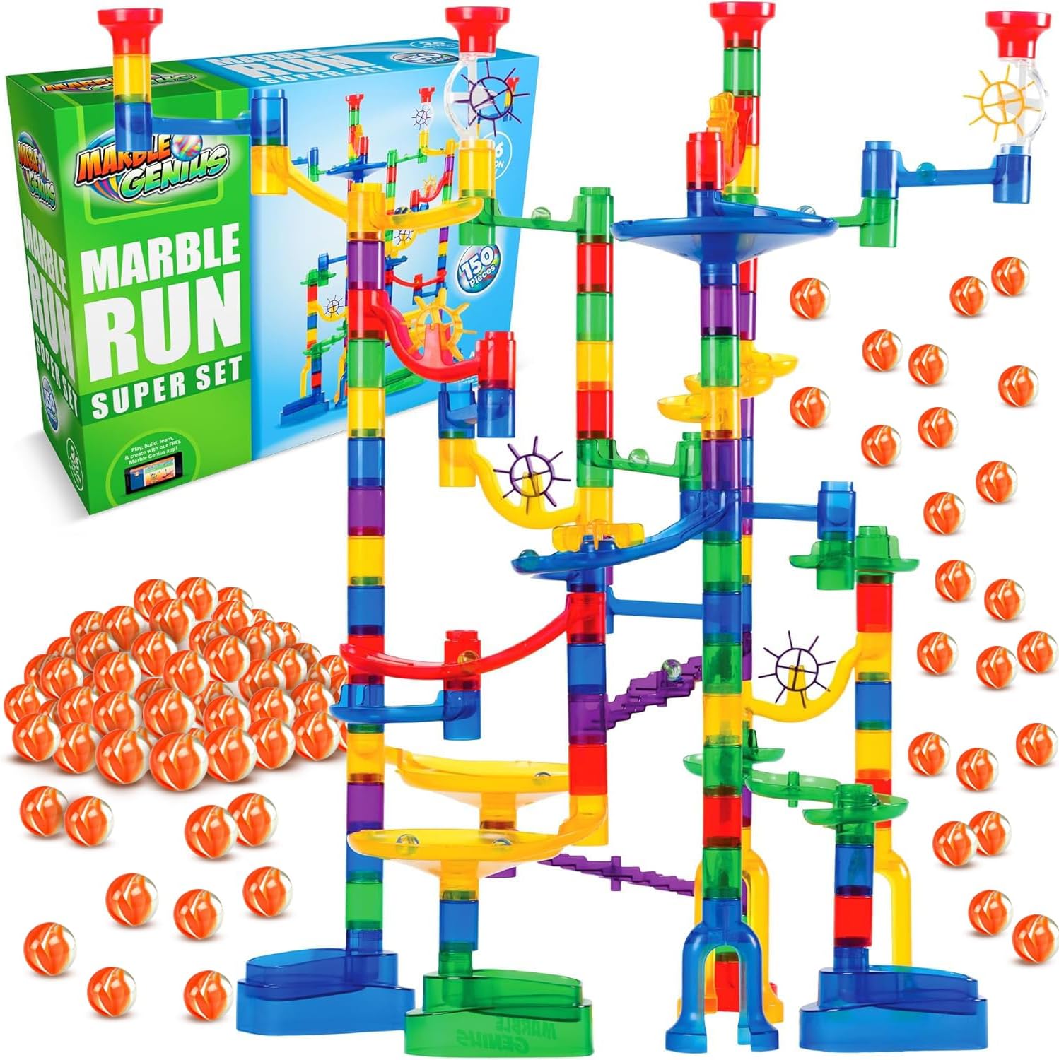 Marble Genius Marble Run Super Set for Kids Ages 4-8 Fun