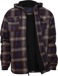Men's Heavy Flannel Plaid Sherpa Fleece Lined Zip Hoodie - Warm