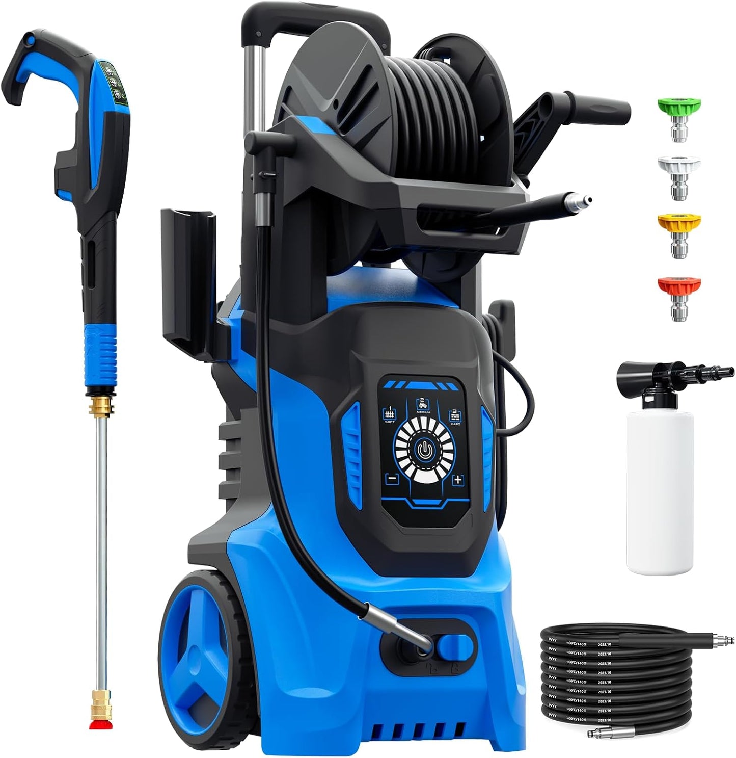 Powerful 4500 PSI Electric Pressure Washer - 4 Nozzles, Foam Cannon