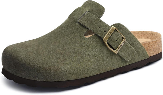 Genuine Suede Clogs for Women with Arch Support and Comfort
