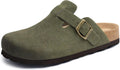 Litfun Women's Genuine Suede Clogs with Arch Support - Comfortable on