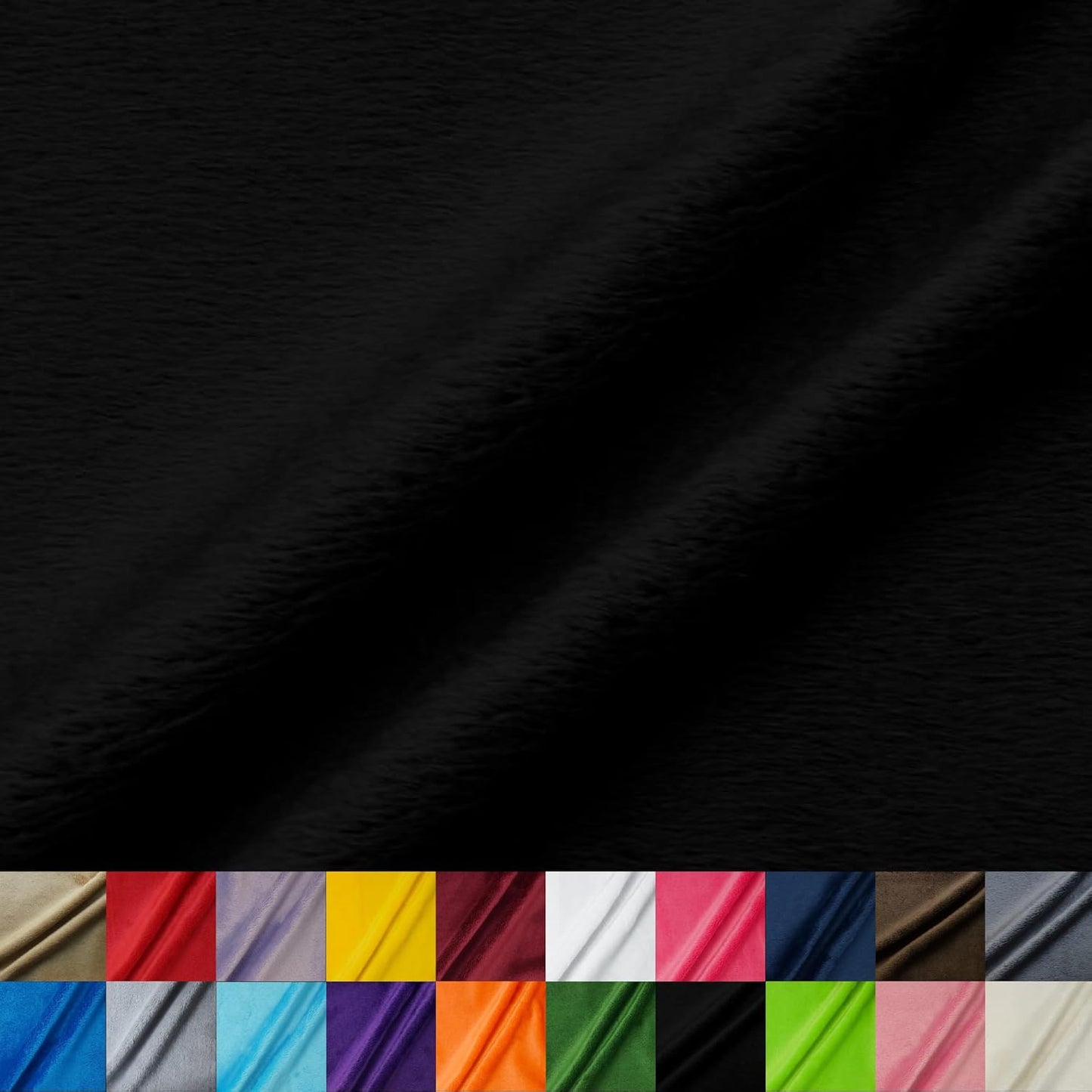 Ultra Soft Black Minky Fabric for Blankets and Apparel Projects