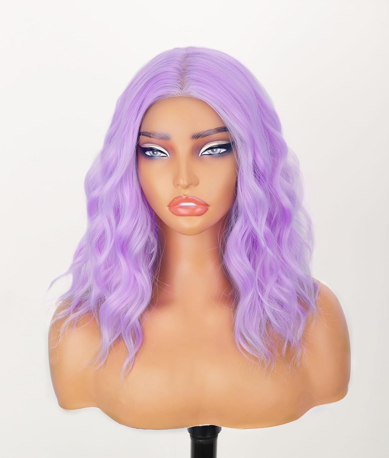 Light Purple Wigs for Women - 14 Inch Shoulder Length Wave Style