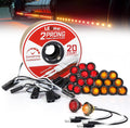 3/4 in Side Marker Lights 20 Pack - Amber & Red with Harness