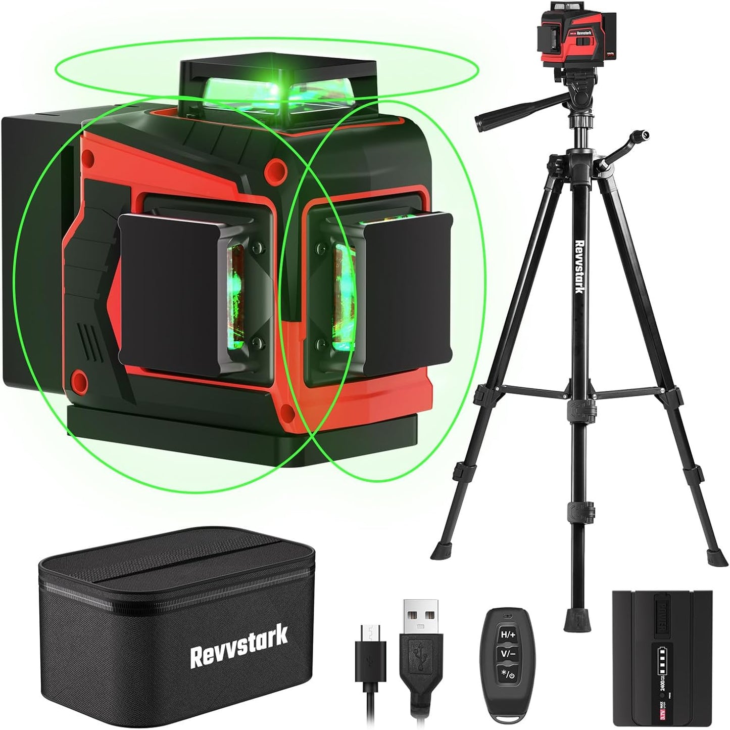 Revvstark Laser Level with Tripod: Precision Green Line Tool