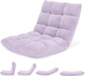 Light Purple Floor Chair with Back Support - 14 Adjustable Positions