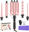 MOCEMTRY 5 in 1 Curling Wand Set - Interchangeable Salon Curls