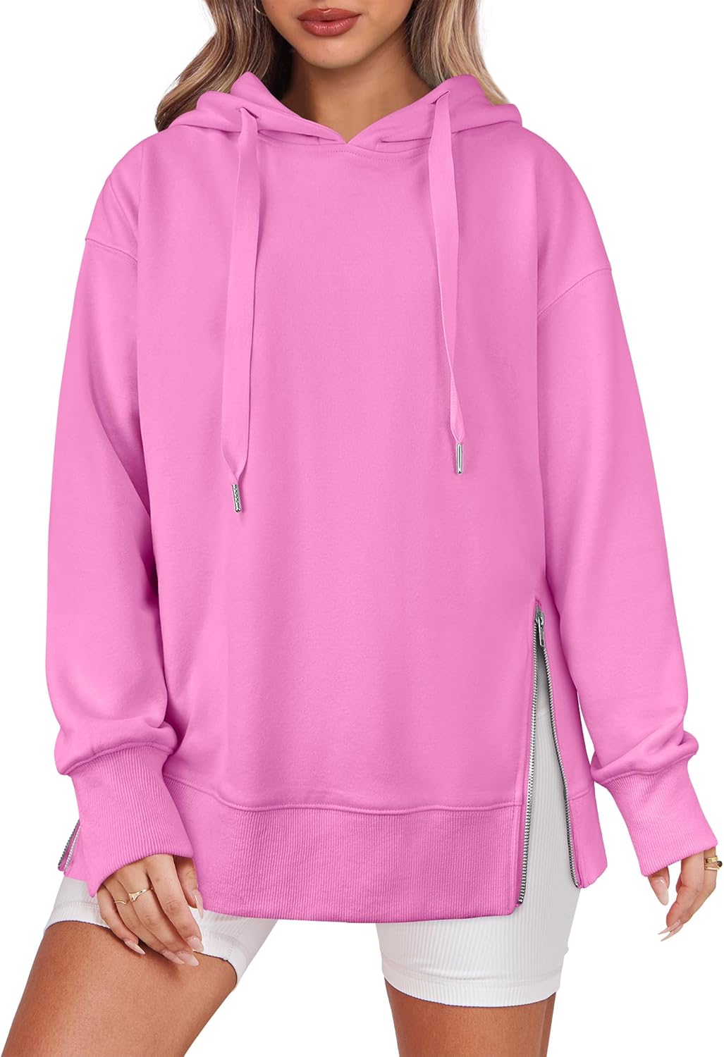 ANRABESS Women Oversized Hoodies with Side Zipper for Fall