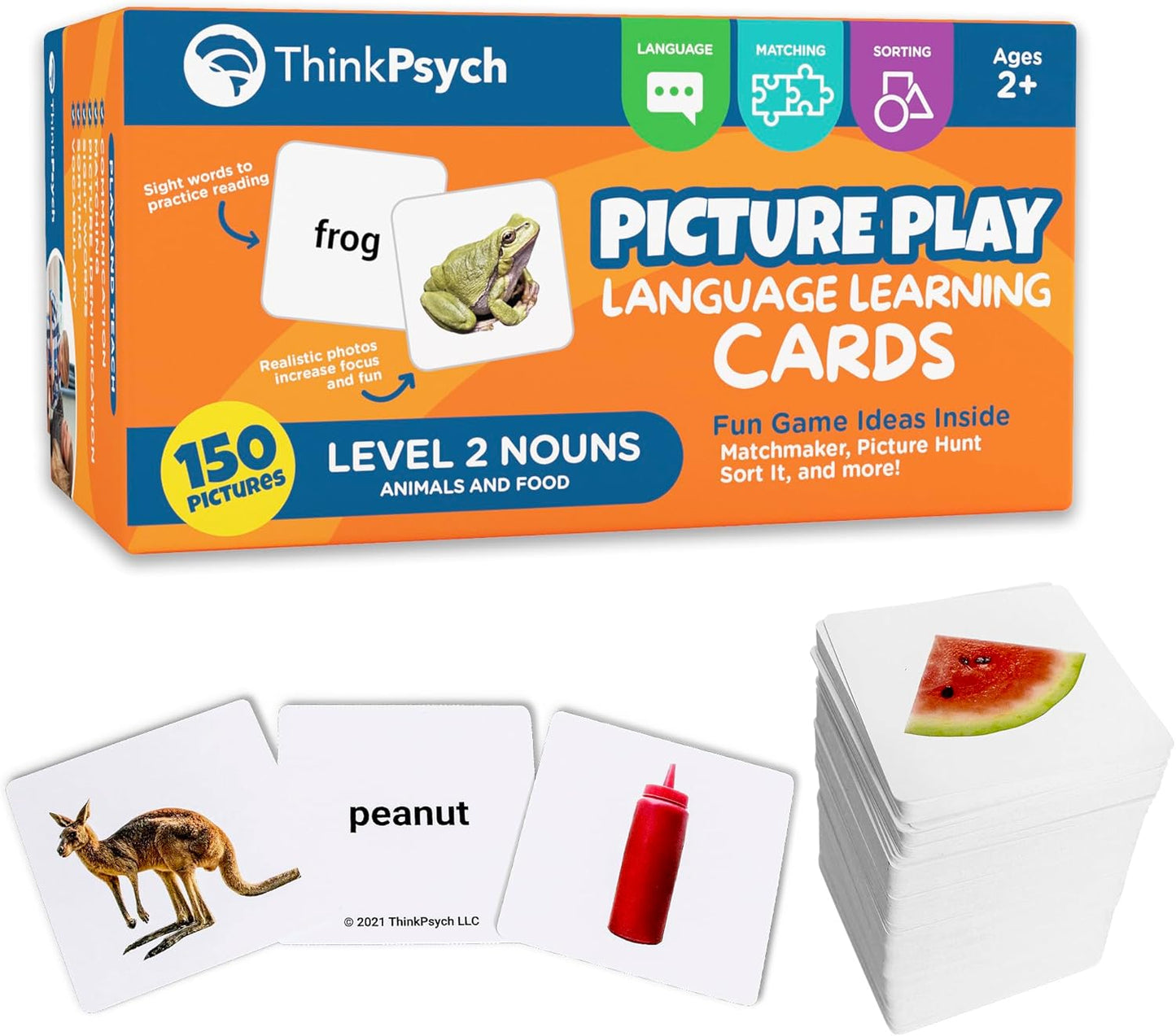 ThinkPsych Level 2 Nouns Flash Cards for Speech Therapy Fun