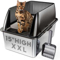 Tripamin 15 XL Stainless Steel Cat Litter Box Enclosure - XXL High
