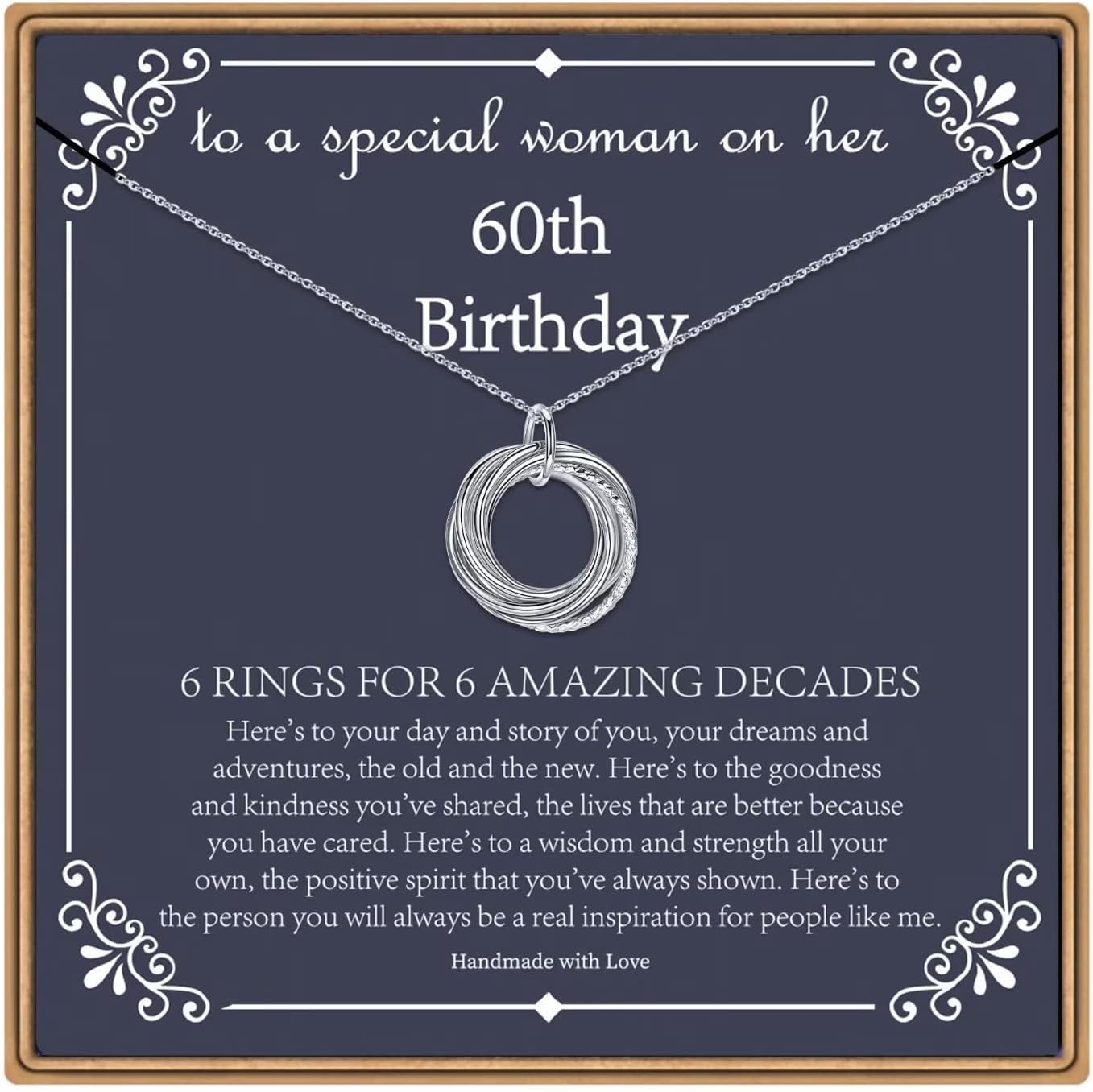 IEFLIFE 60th Birthday Necklace for Women - Elegant Gift Idea