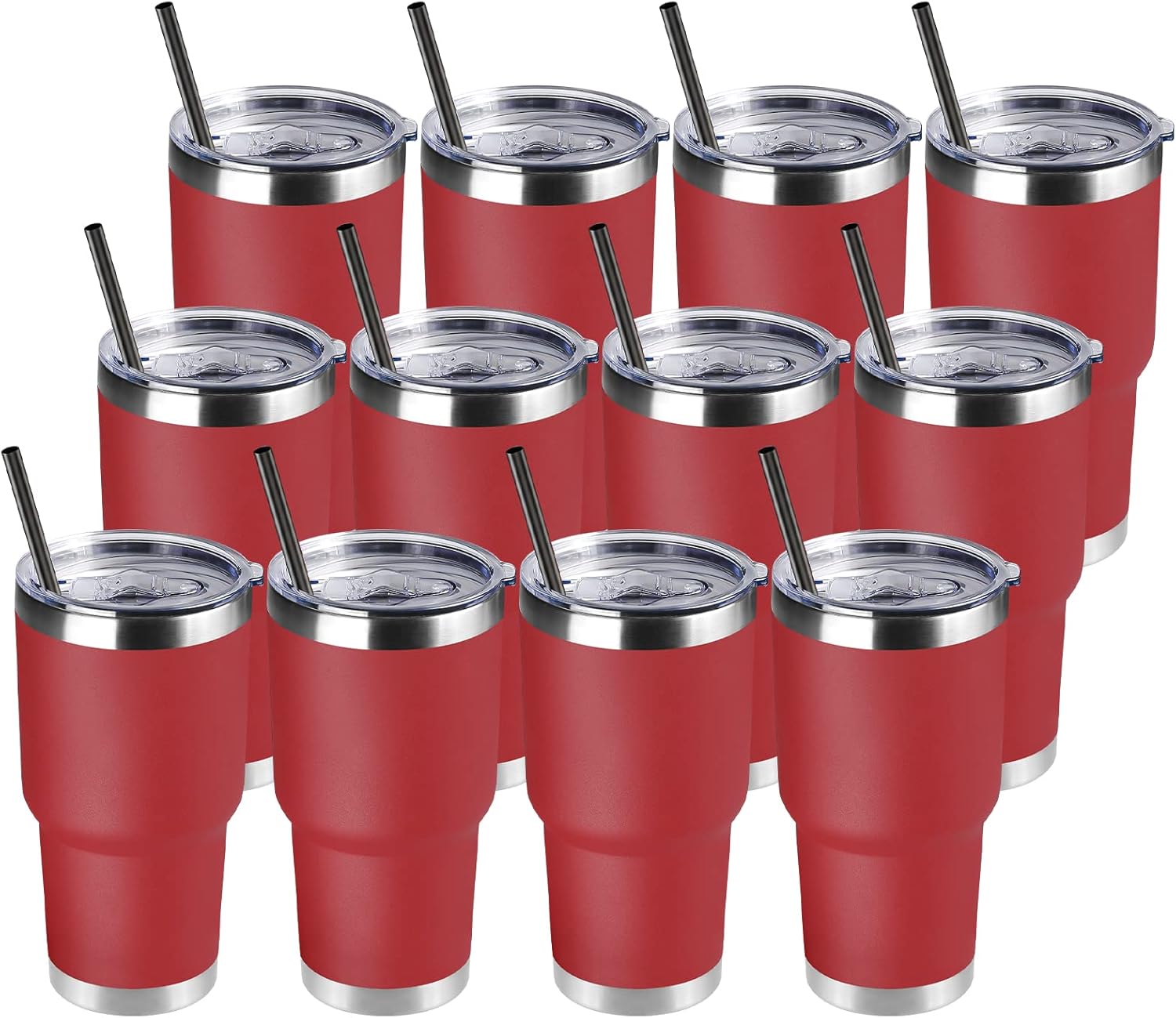 DOMICARE 30 oz Tumbler with Lid and Straw for Hot or Cold Drinks