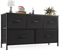 OLIXIS Dresser for Bedroom with 5 Drawers, Classic Black