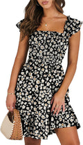 ANRABESS Summer Casual Sleeveless Square Neck Dress - Flattering Fit