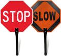 STOP-SLOW 18 in Octagonal Paddle Sign - Reflective Dual-Side Stop/Slow