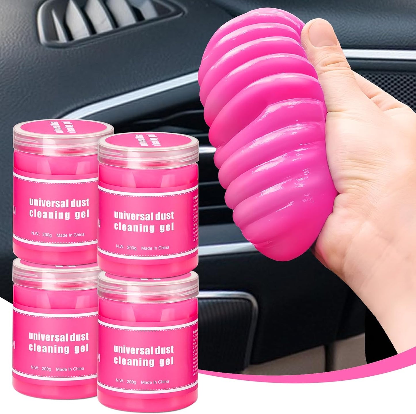4 Pack Pink Car Cleaning Gel - vioview