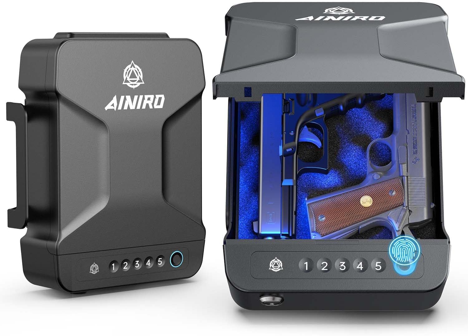 Compact Biometric Gun Safe for Handguns with Fast Access Features