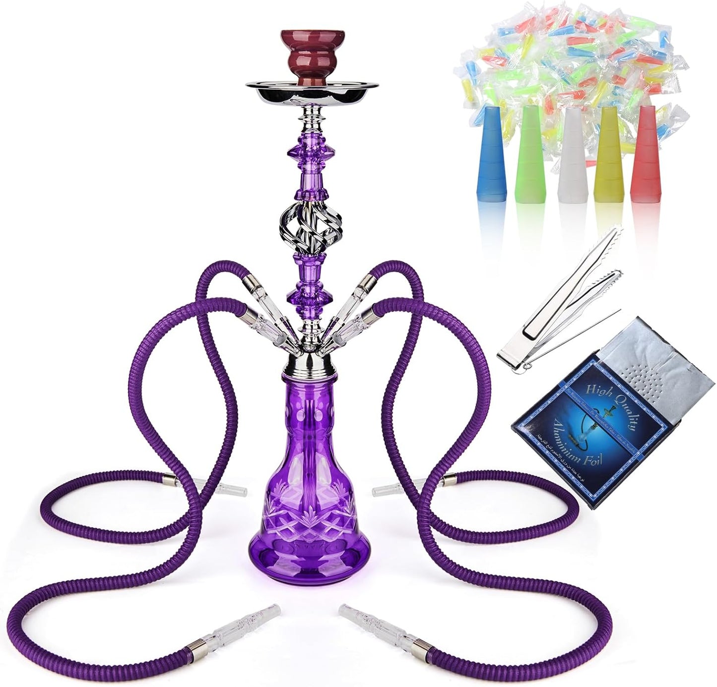 22in Premium Hookah Set with Everything for 4 Hoses - GRENAOH