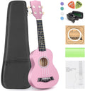 Soprano Ukuleles for Beginners 21in Pink - Bright Tone Starter Uke