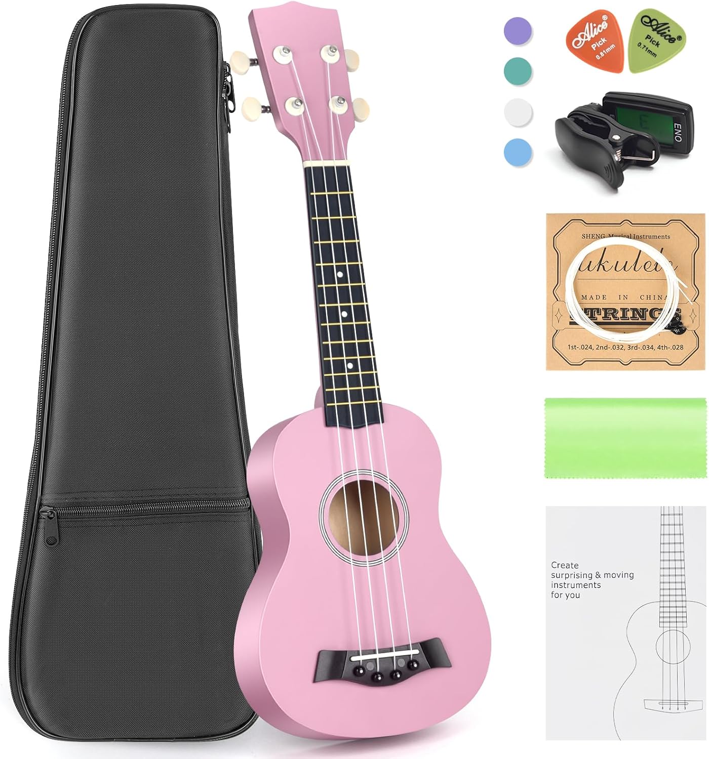 Soprano Ukuleles for Beginners - 21 Inch Kids Instrument