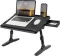 Easy Tilt Leather Laptop Bed Desk with Adjustable Legs - Fits up to 17