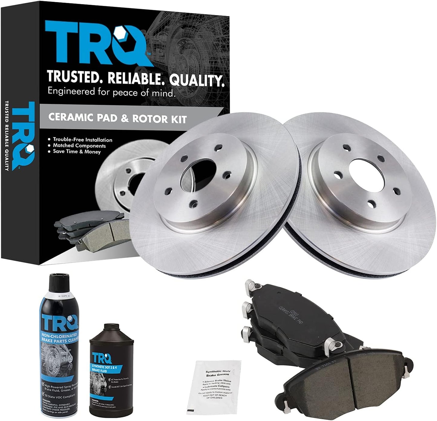 TRQ Front Brake Pad & Rotor Kit for 2002-2008 Jaguar X-Type