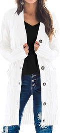 Long Sleeve Cable Knit Long Cardigan for Women - Cozy Layering 2025