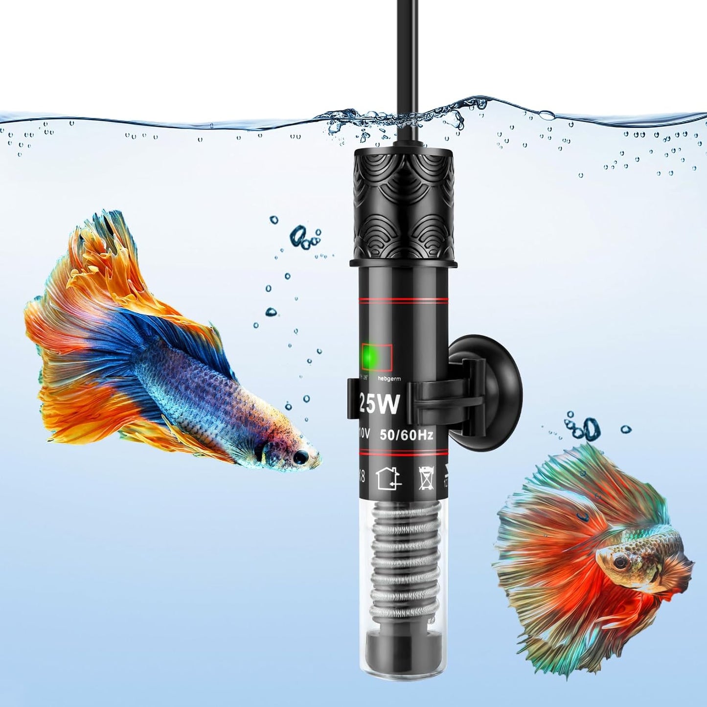 Compact 25W Aquarium Heater: Maintains Perfect 78F for Freshwater Fish!