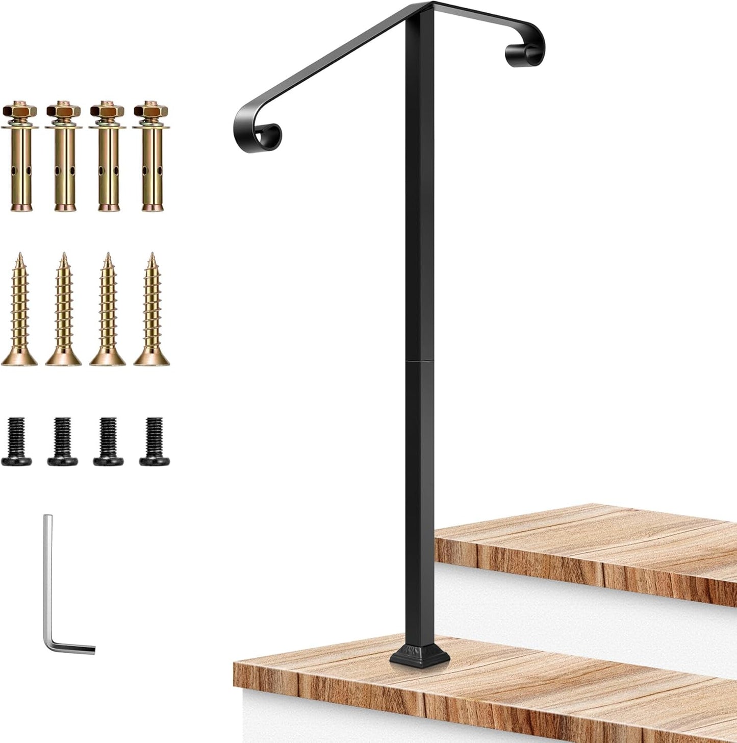 VIVOSUN Outdoor Handrail for 2 Step Stair Safety and Style