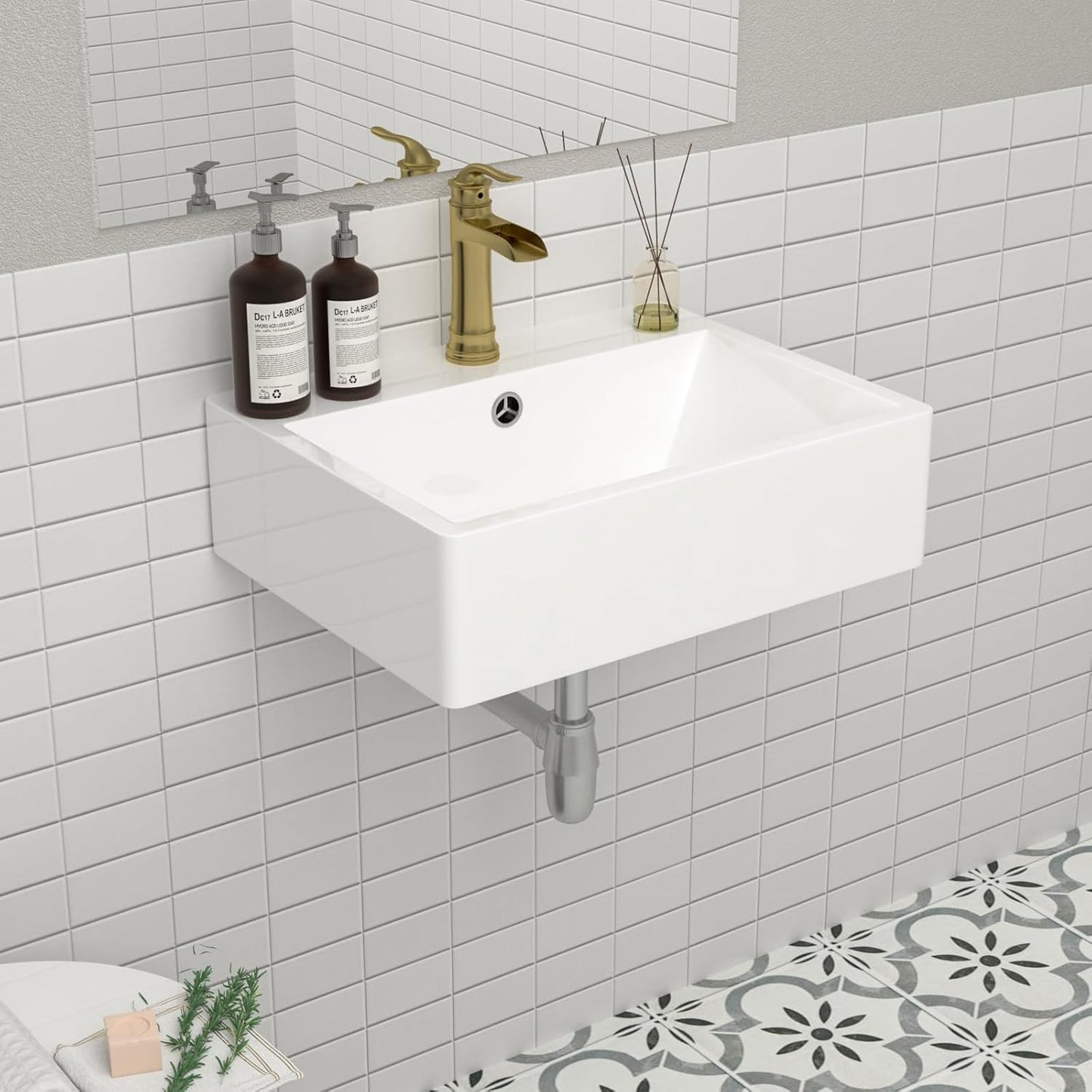 Mocoloo Wall Mounted Bathroom Sink for Small Spaces and Style