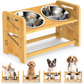 Elevated Dog Bowls 4 Height Adjustable Raised Dog Bowl Stand - Tilted