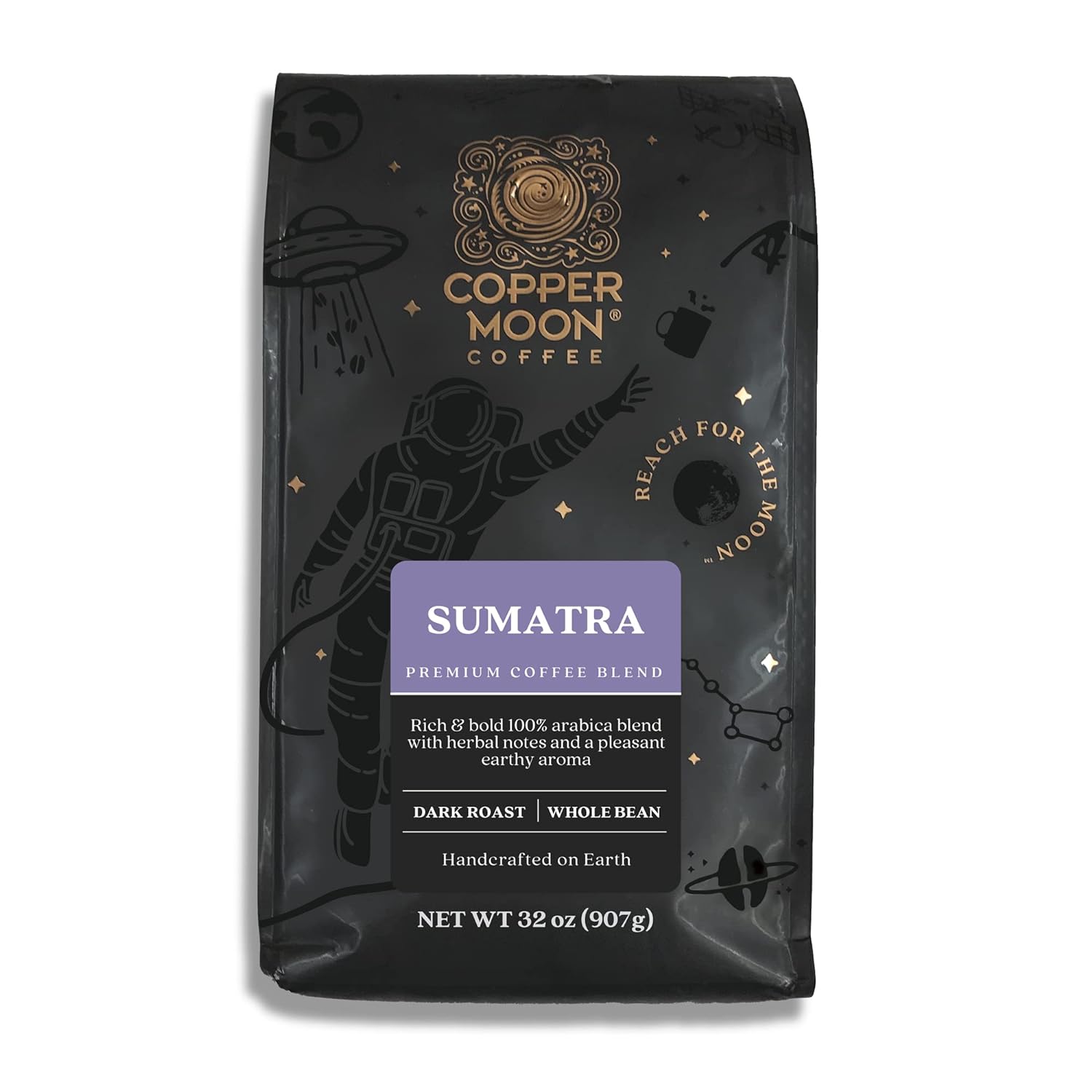Copper Moon Dark Roast Sumatra Whole Bean Coffee 2 Lb: Bold Flavor
