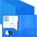Plastic Two Pocket Folders 50 Pack - Heavy Duty Letter Size